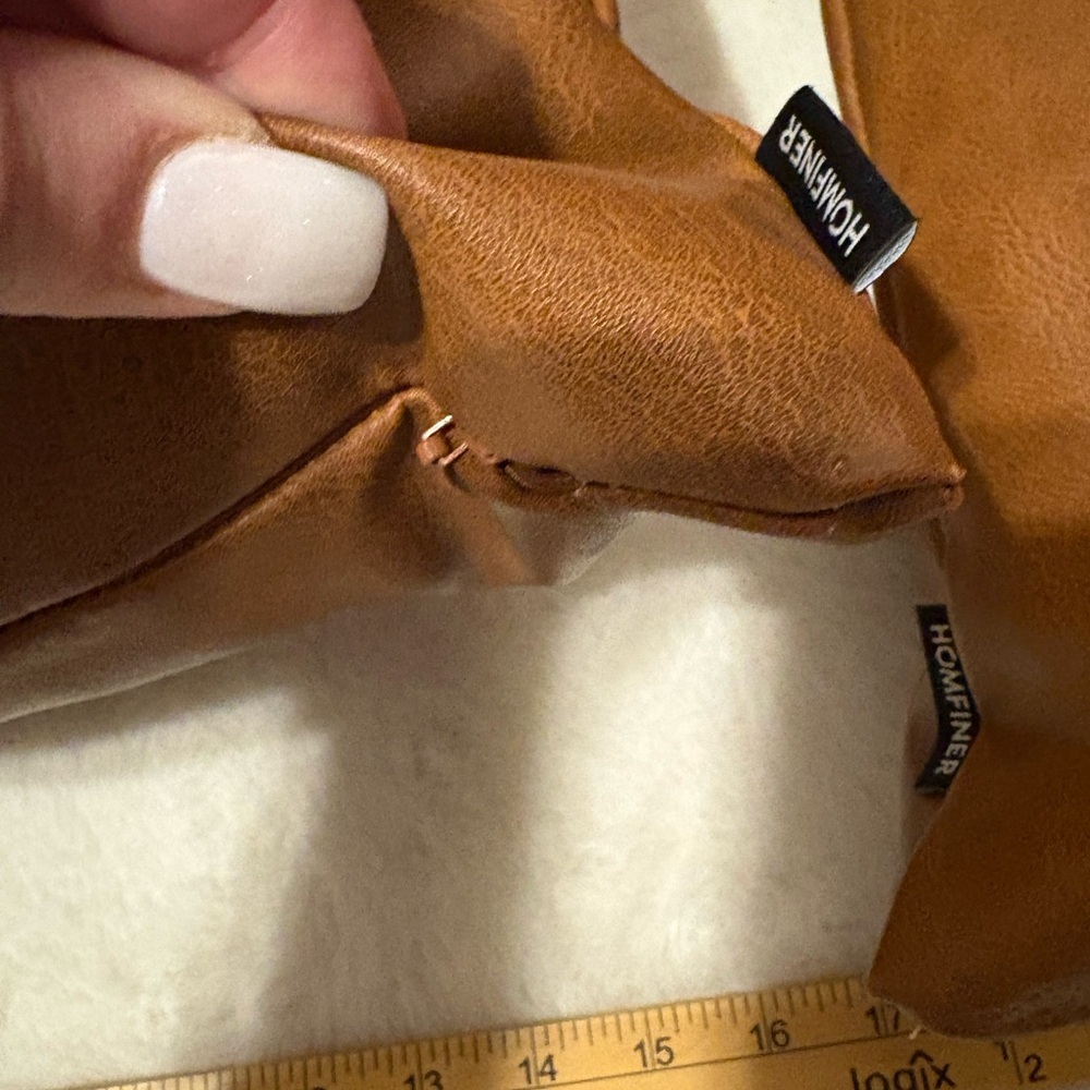 Brown Leather Throw Pillows - Picture 3 of 8